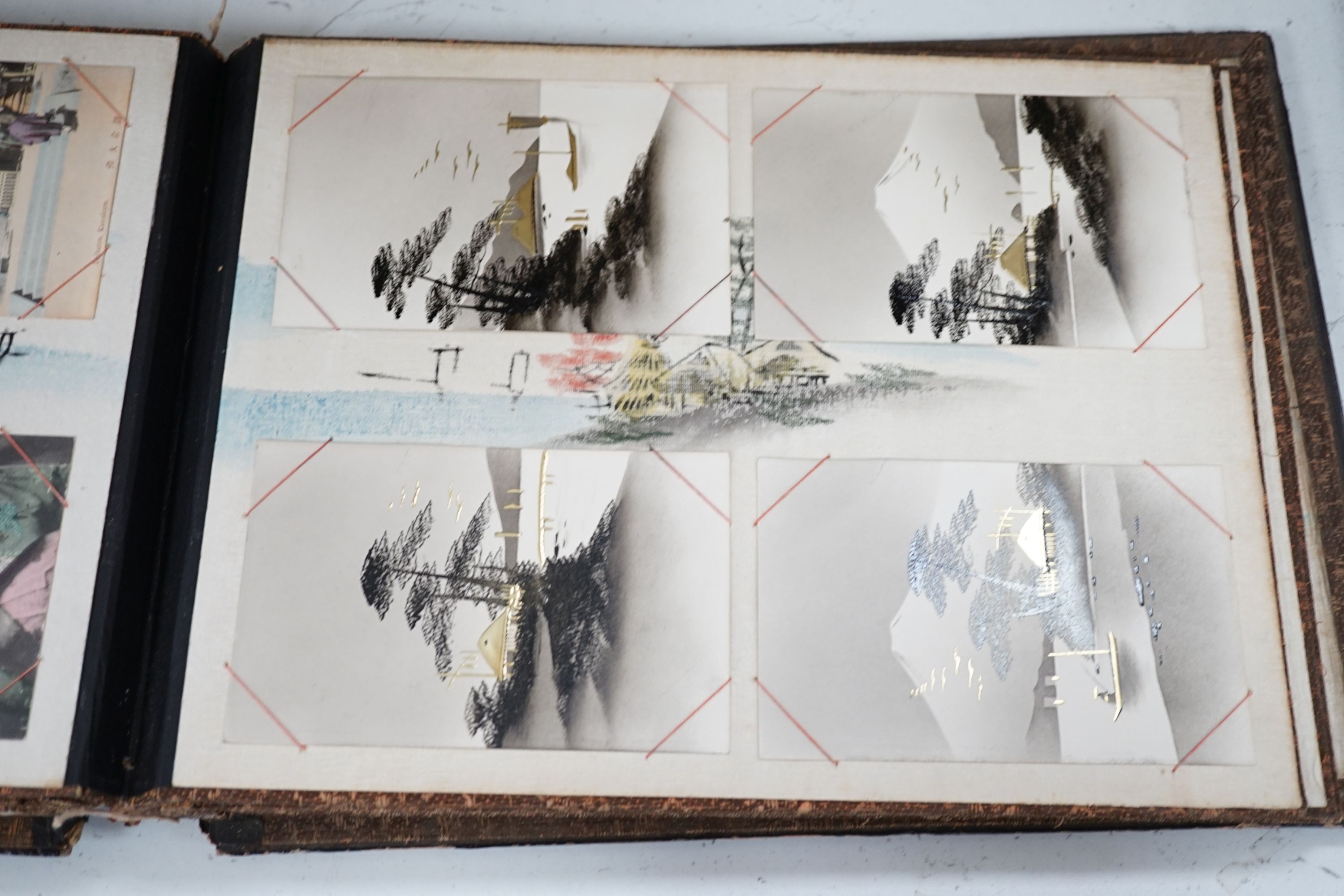 A Japanese album of early 20th century postcards of Hong Kong, China and Japan